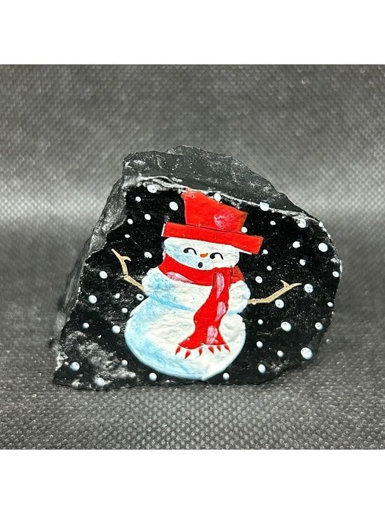 Source Unknown Other - Piece of coal with handpainted snowman